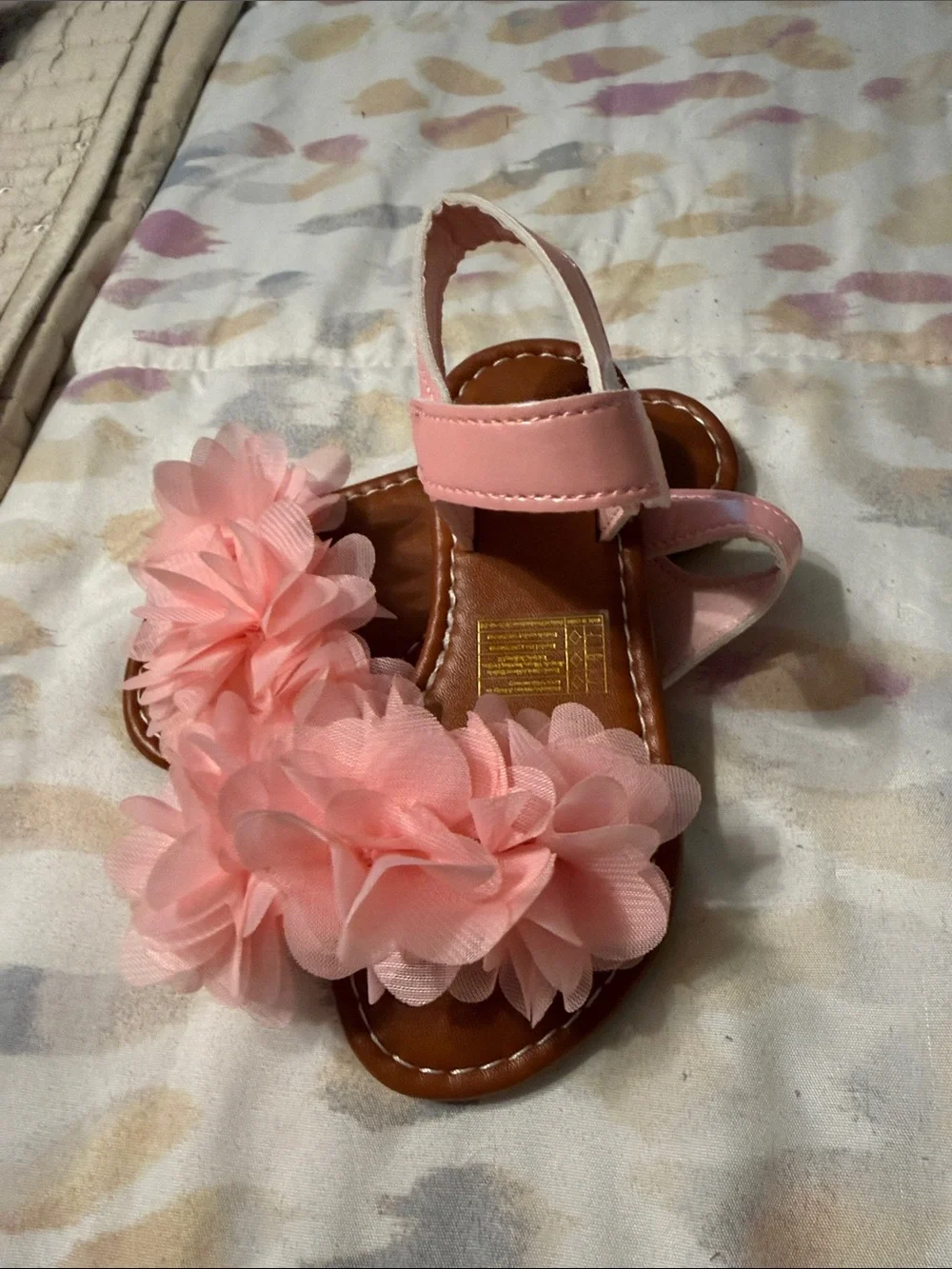 Girls Pink Floral Ruffle Sandals brand new!!
